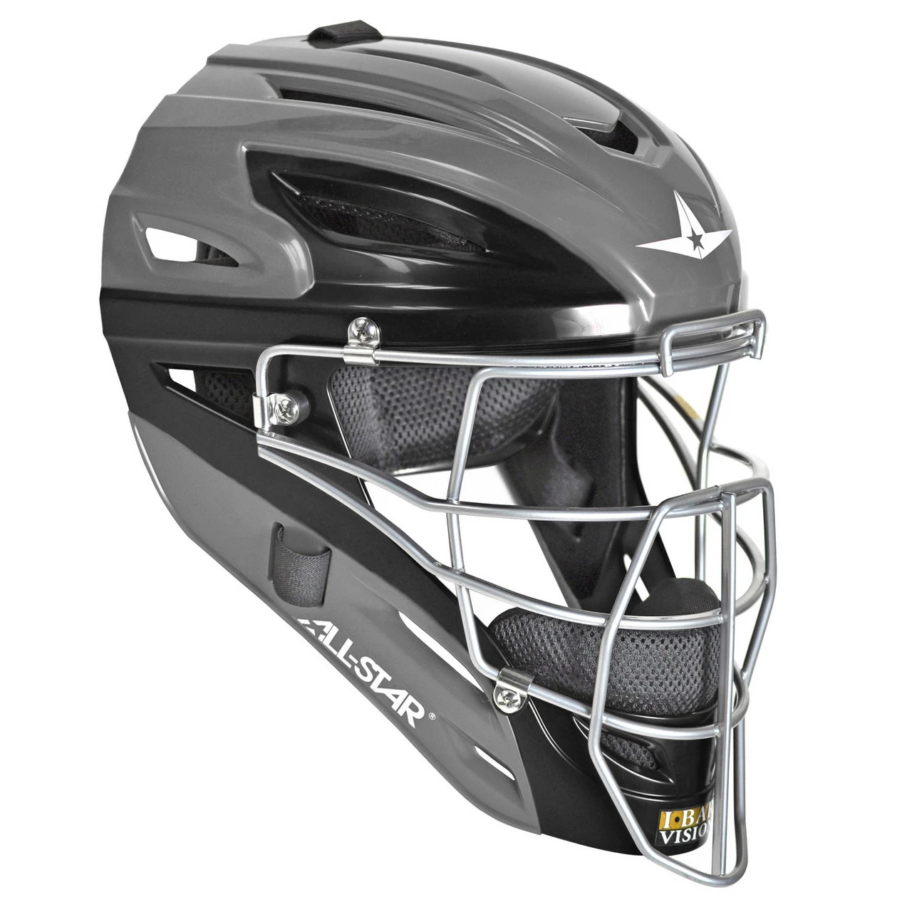 All-Star Graphite Two-Tone Baseball/Softball Catcher's Helmet 8 All-Star Graphite Two-Tone Baseball/Softball Catcher's Helmet - Image 8
