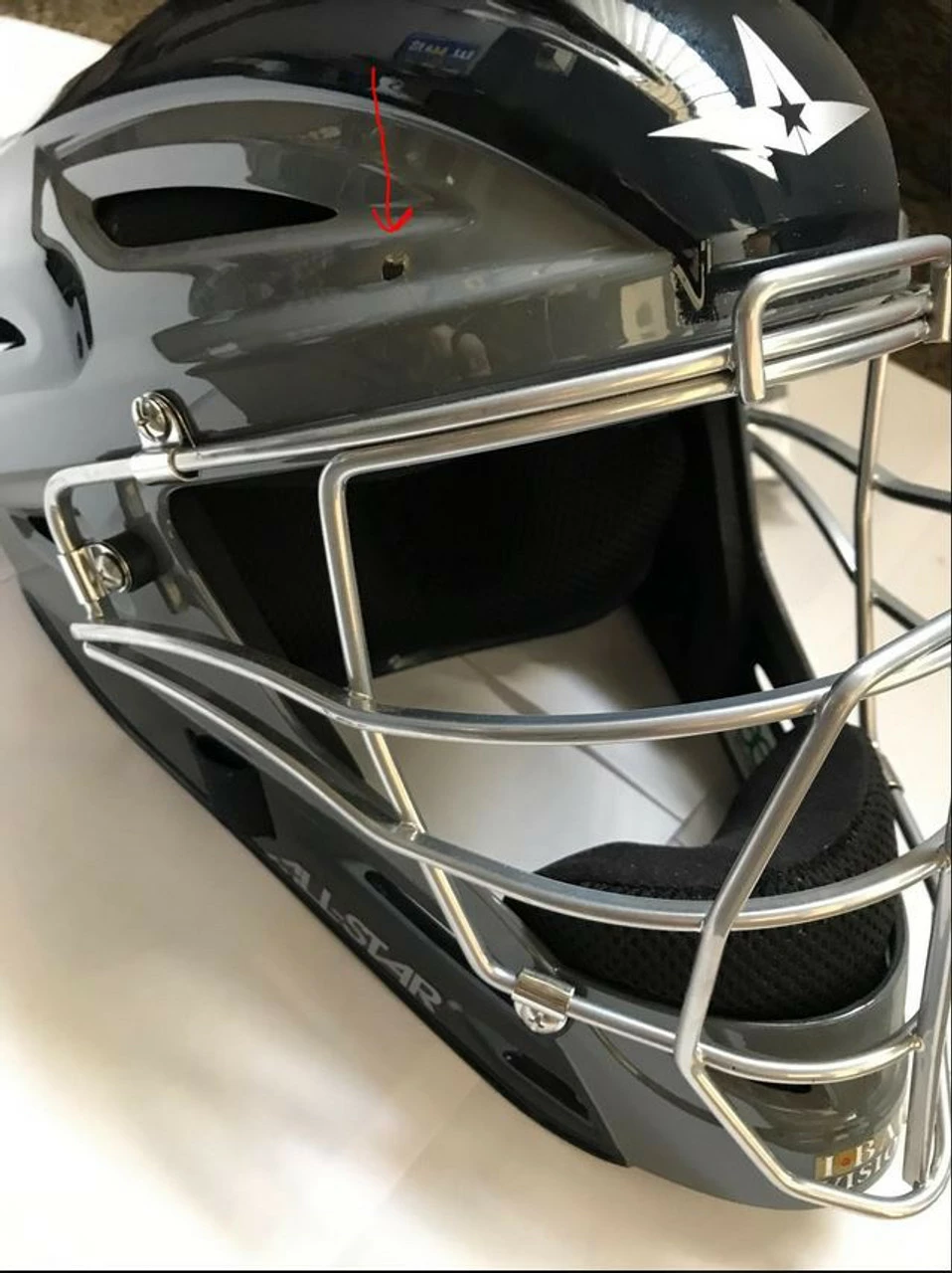 All-Star Graphite Two-Tone Baseball/Softball Catcher's Helmet 9 All-Star Graphite Two-Tone Baseball/Softball Catcher's Helmet - Image 9