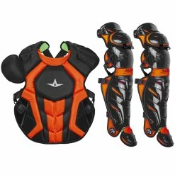 All-Star System7 Axis NOCSAE Adult Baseball Catcher's Gear Set -Baseball Gloves Sales all star s7ancplga blkgld 11014.1678170498