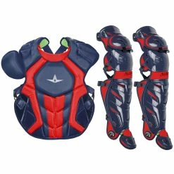 All-Star System7 Axis NOCSAE Adult Baseball Catcher's Gear Set -Baseball Gloves Sales all star s7ancplga nvy 43392.1678170500