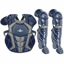 All-Star System7 Axis NOCSAE Intermediate Baseball Catcher's Gear Set -Baseball Gloves Sales all star s7ancplgi nvy 64156.1674473304