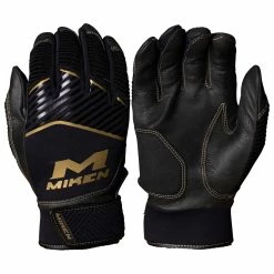 Miken Gold MBGGLD Baseball/Softball Batting Gloves