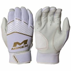 Miken Gold MBGGLD Baseball/Softball Batting Gloves -Baseball Gloves Sales miken mbggld wht 01 86947.1654284407