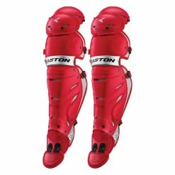 Easton Pro X Adult Baseball Catcher's Leg Guards -Baseball Gloves Sales pro x lg rd sl a165414rdsl front trans 01 82409.1667560129