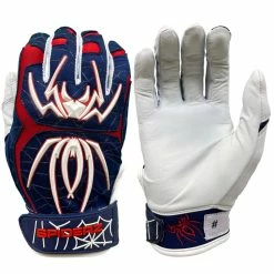 Spiderz 2022 Endite Adult Baseball/Softball Batting Gloves -Baseball Gloves Sales spiderz endite 2022 nvyredwht 80698.1679445974