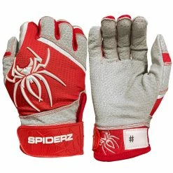 Spiderz PRO Adult Baseball/Softball Batting Gloves -Baseball Gloves Sales spiderz pro21 redwht 58497.1679475060