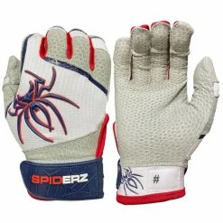 Spiderz PRO Adult Baseball/Softball Batting Gloves -Baseball Gloves Sales spiderz pro21 whtnvyred 47006.1679475061