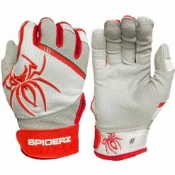 Spiderz PRO Adult Baseball/Softball Batting Gloves -Baseball Gloves Sales spiderz pro21 whtred 70371.1679475061