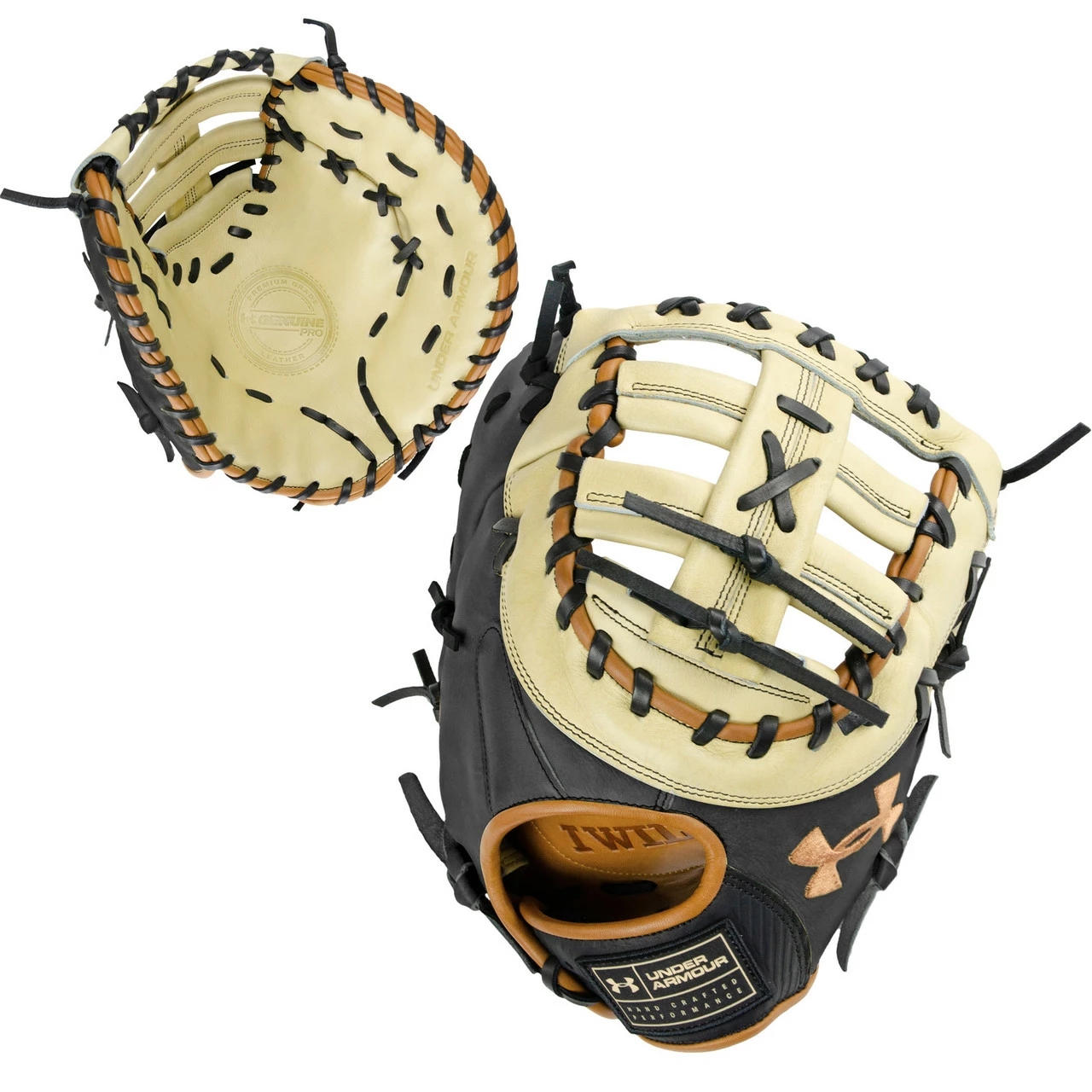 Under Armour UA Genuine 2.0 13 Inch UAFGGP2-FB Baseball First Base Mitt - Cream 1 Under Armour UA Genuine 2.0 13 Inch UAFGGP2-FB Baseball First Base Mitt - Cream